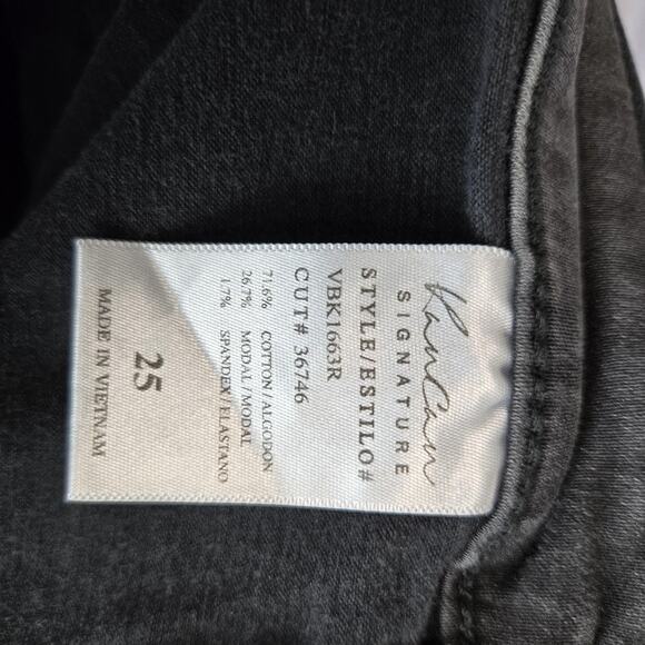 KanCan Y2K Jeans 25 Black Ultra High Rise Extreme Flare Distressed Frayed Hem - Picture 5 of 10